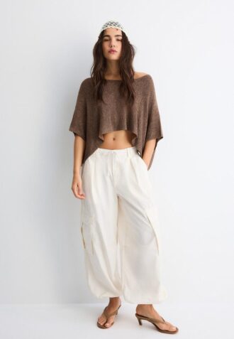 Maglione basic a coprispalle