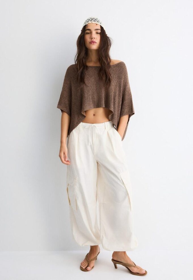 Maglione basic a coprispalle