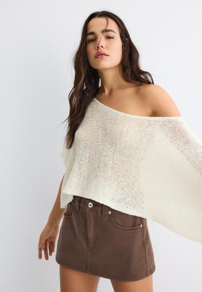 Maglione basic a coprispalle