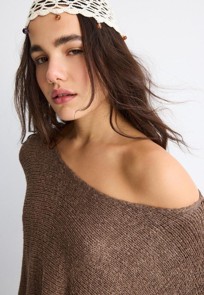 Maglione basic a coprispalle