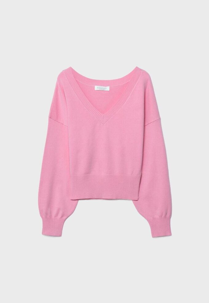 Maglione con scollo a V e maniche a pipistrello Maglione con scollo a V e maniche a pipistrello