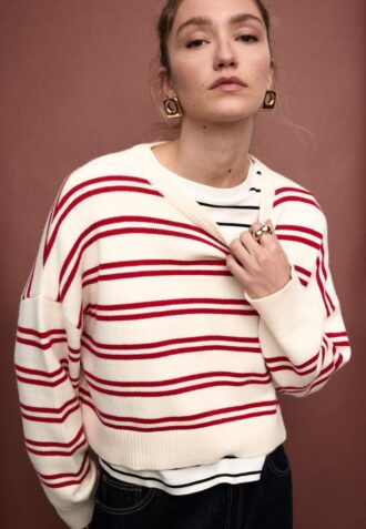 Maglione corto a righe