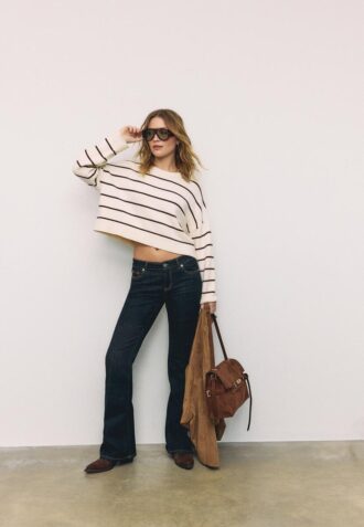 Maglione corto a righe