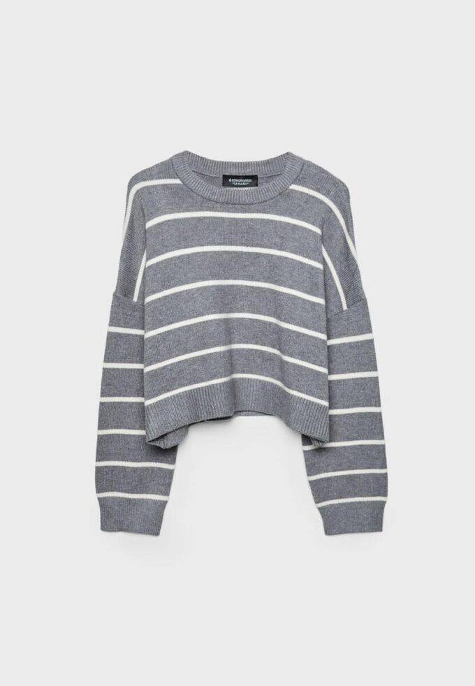 Maglione corto a righe