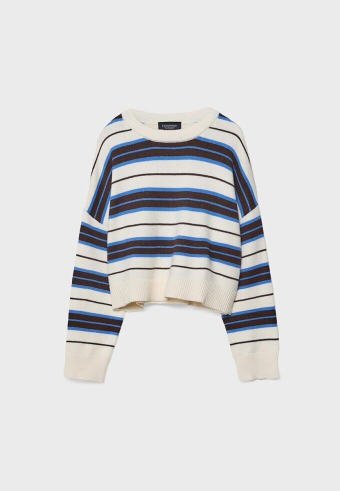 Maglione corto a righe