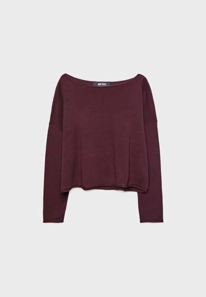 Maglione corto con scollo a barchetta Maglione corto con scollo a barchetta