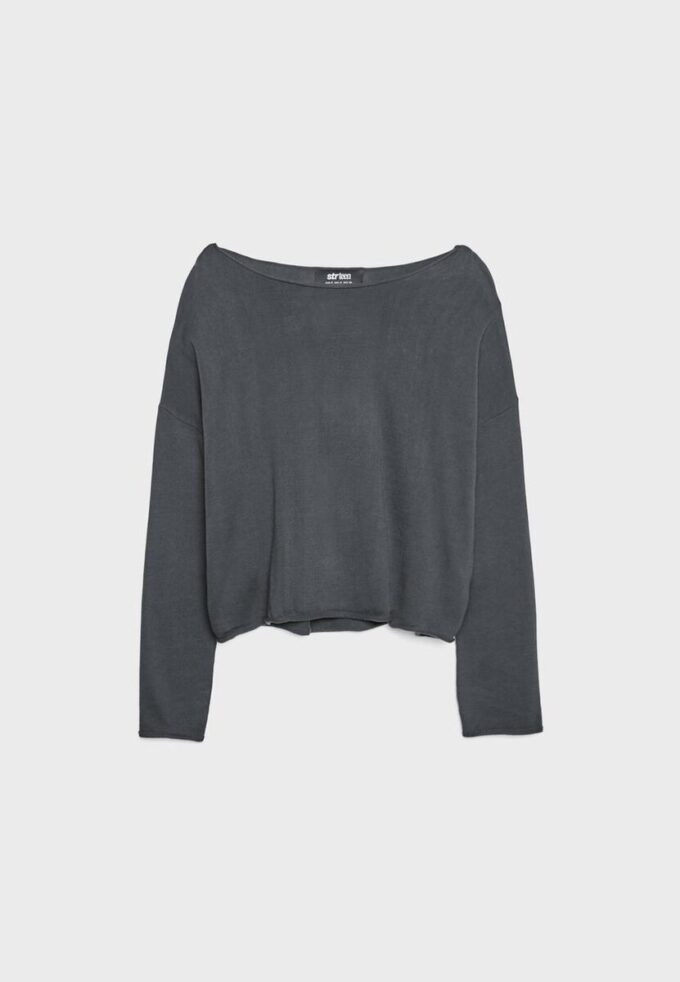 Maglione corto con scollo a barchetta Maglione corto con scollo a barchetta