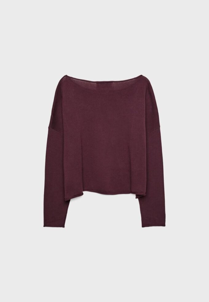 Maglione corto con scollo a barchetta Maglione corto con scollo a barchetta