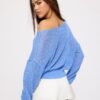 Maglione in maglia a rete con scollo a barchetta Maglione in maglia a rete con scollo a barchetta