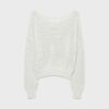 Maglione in maglia a rete con scollo a barchetta Maglione in maglia a rete con scollo a barchetta