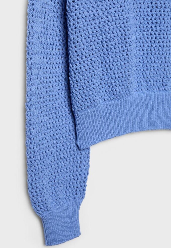 Maglione in maglia a rete con scollo a barchetta Maglione in maglia a rete con scollo a barchetta