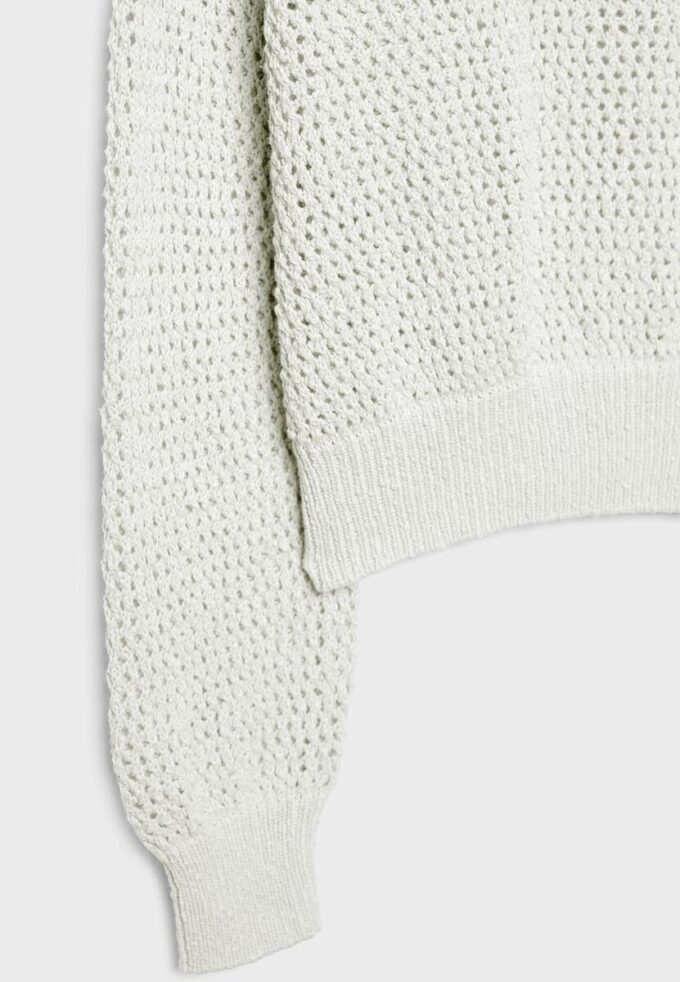 Maglione in maglia a rete con scollo a barchetta Maglione in maglia a rete con scollo a barchetta