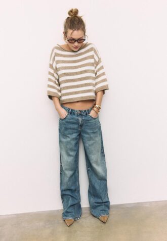 Maglione in maglia con scollo a barchetta