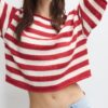 Maglione in maglia con scollo a barchetta Maglione in maglia con scollo a barchetta