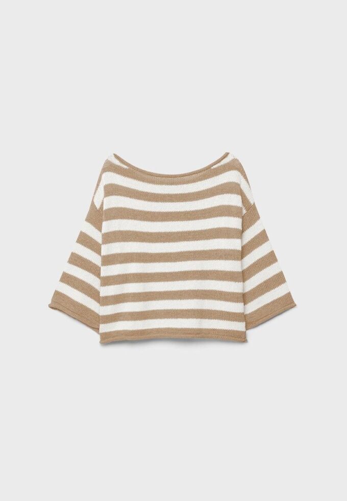 Maglione in maglia con scollo a barchetta Maglione in maglia con scollo a barchetta