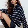 Maglione in maglia con zip Maglione in maglia con zip