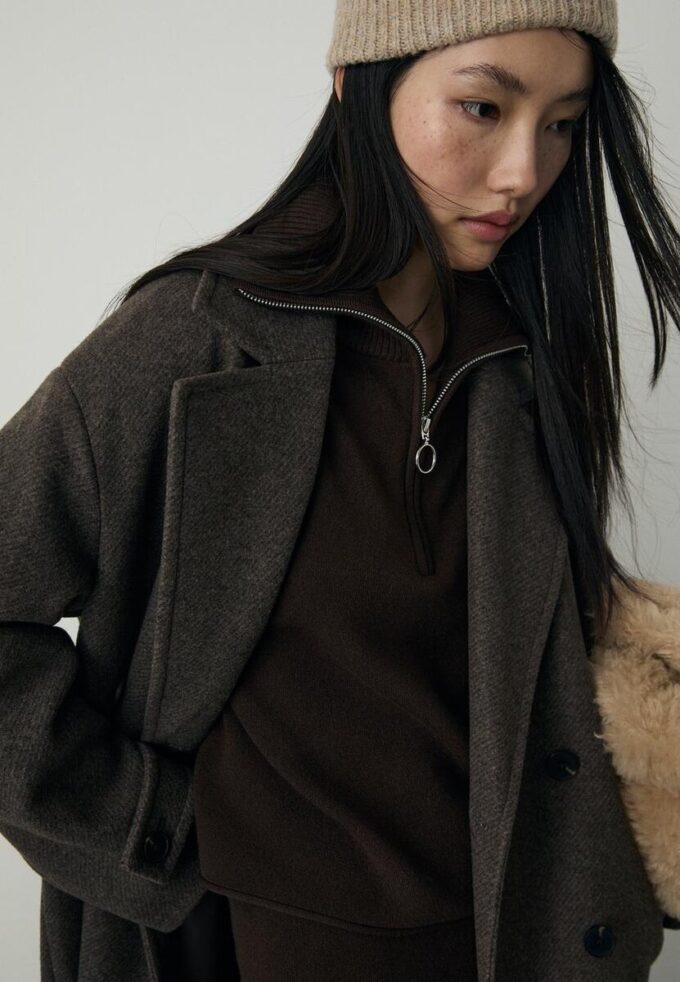 Maglione in maglia con zip Maglione in maglia con zip