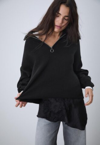 Maglione in maglia con zip