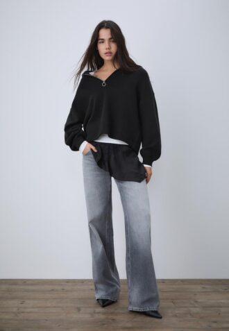 Maglione in maglia con zip