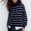 Maglione in maglia con zip Maglione in maglia con zip