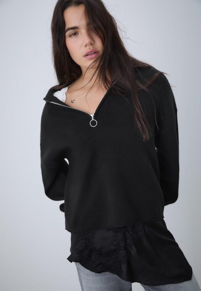 Maglione in maglia con zip