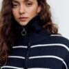 Maglione in maglia con zip Maglione in maglia con zip