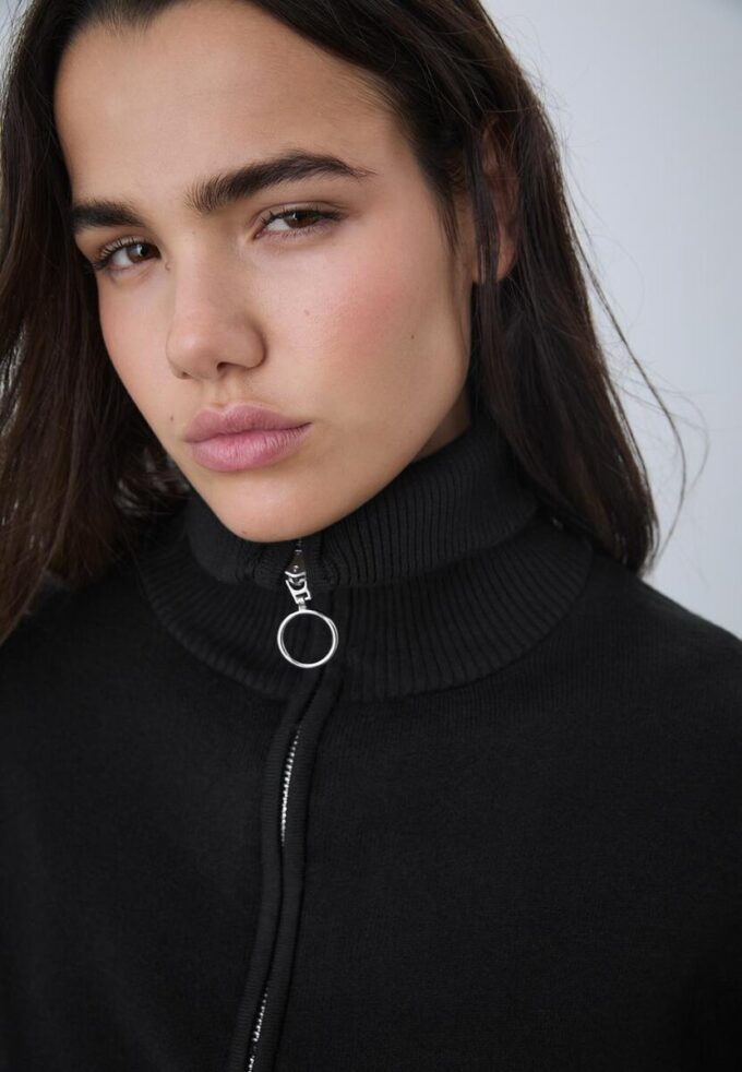 Maglione in maglia con zip