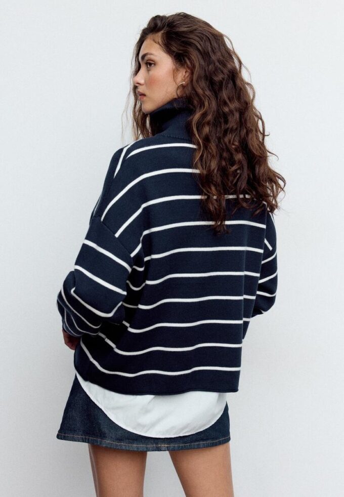 Maglione in maglia con zip Maglione in maglia con zip