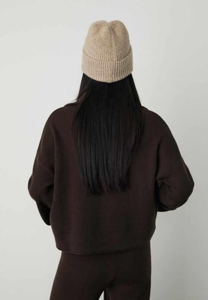 Maglione in maglia con zip Maglione in maglia con zip