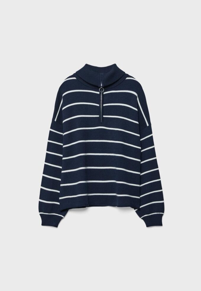 Maglione in maglia con zip Maglione in maglia con zip