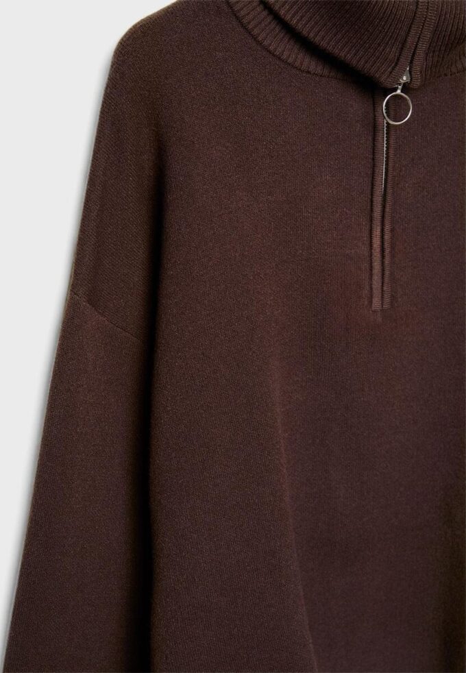 Maglione in maglia con zip Maglione in maglia con zip