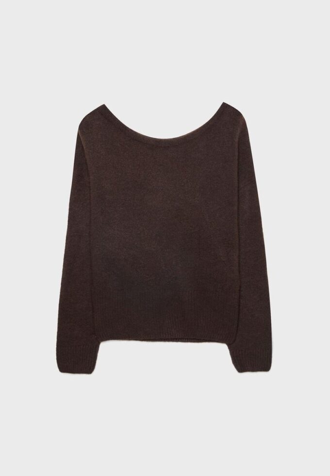 Maglione in maglia Soft Touch con scollo a barchetta Maglione in maglia Soft Touch con scollo a barchetta