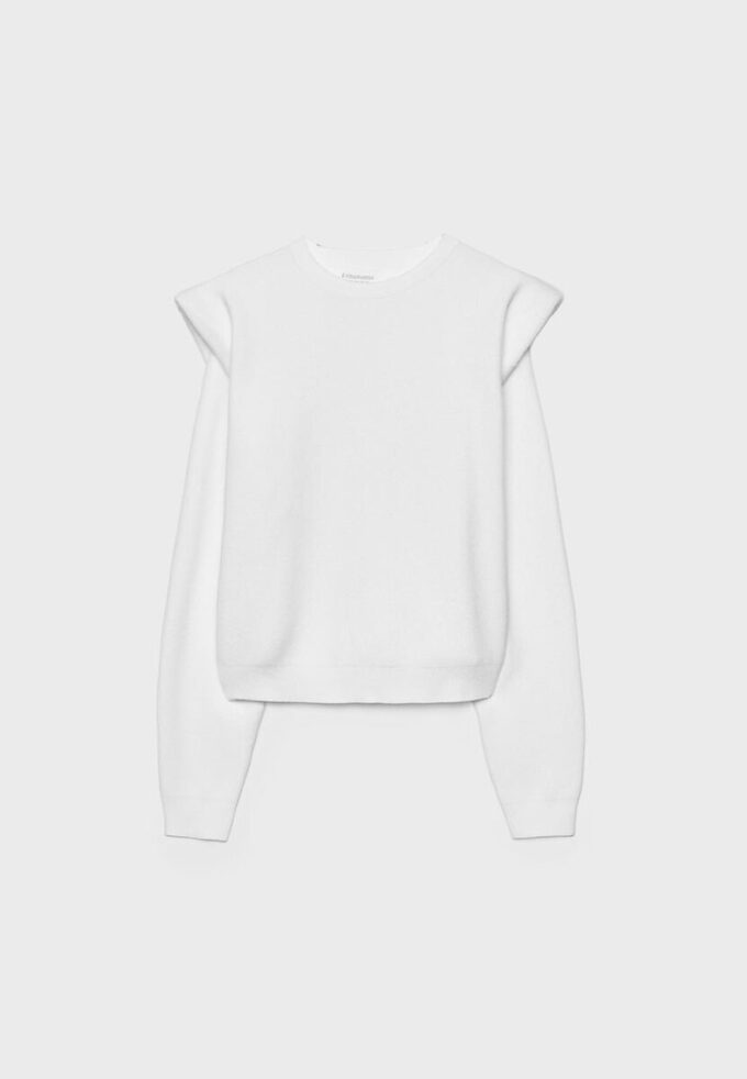 Maglione lavorato a maglia con spalle imbottite