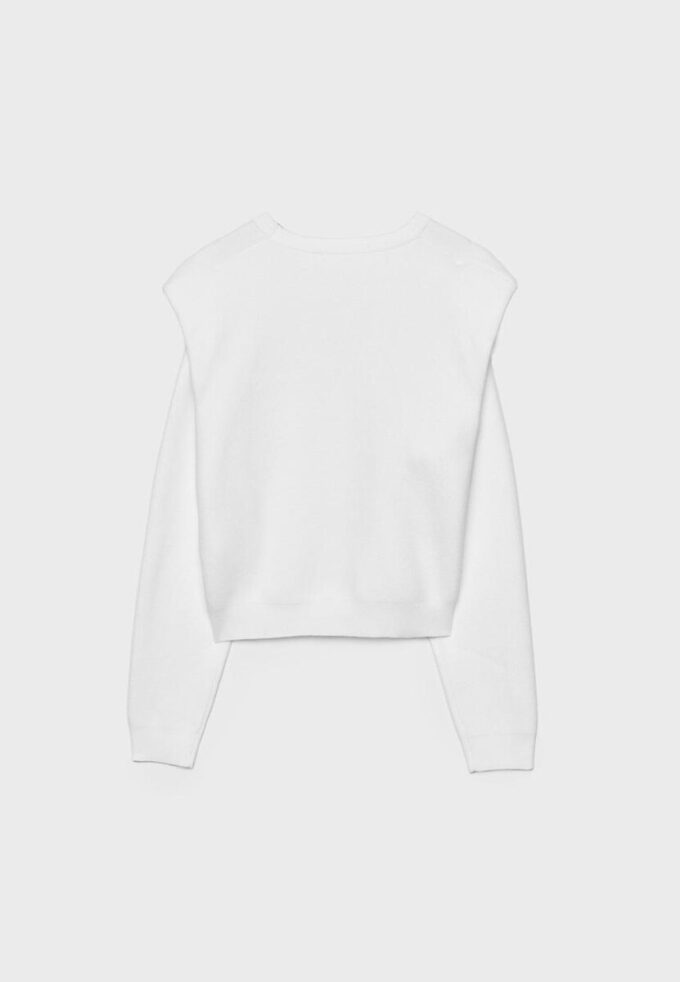 Maglione lavorato a maglia con spalle imbottite