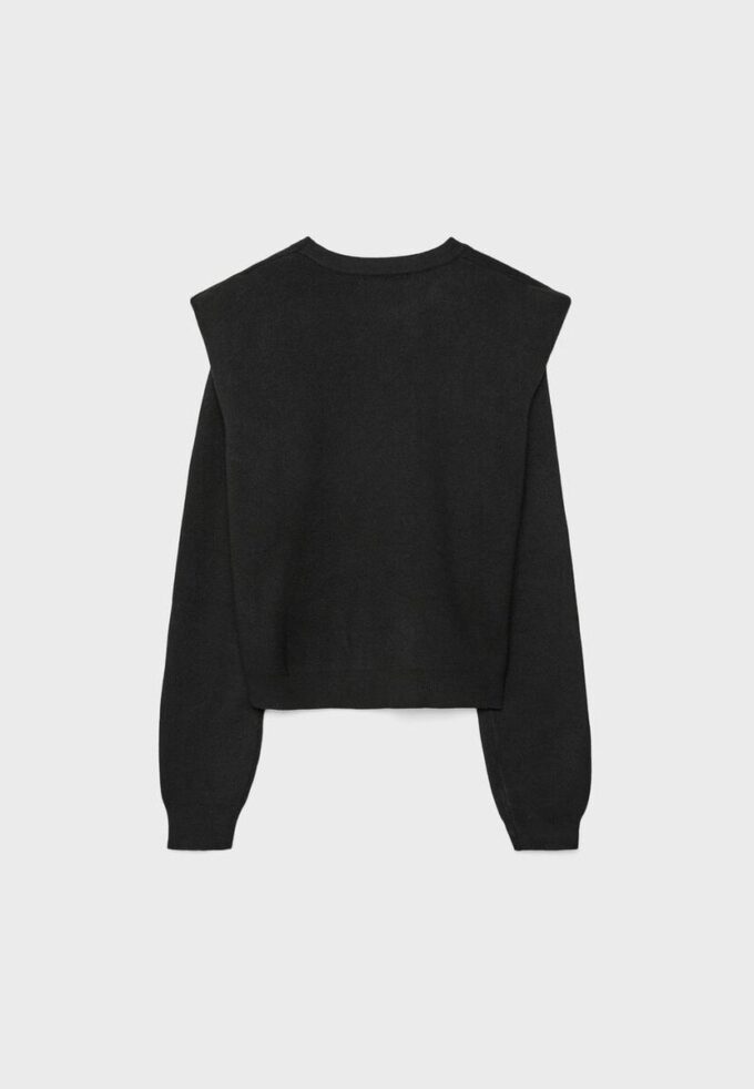 Maglione lavorato a maglia con spalle imbottite