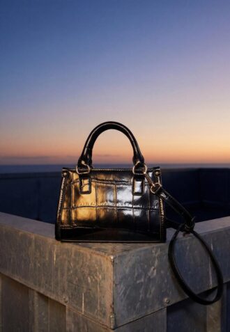 Mini borsa a tracolla con effetto cocco