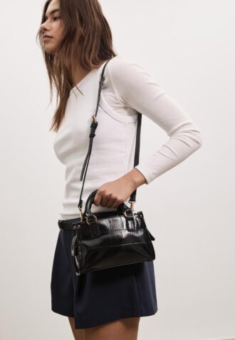 Mini borsa a tracolla con effetto cocco