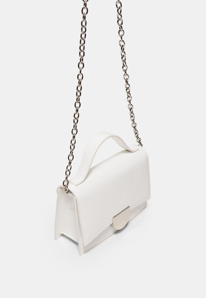 Mini borsa a tracolla rigida con effetto cocco