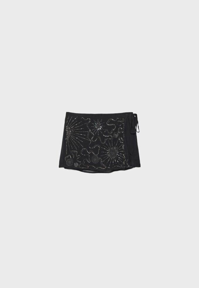 Mini Skort avvolgente ricamato