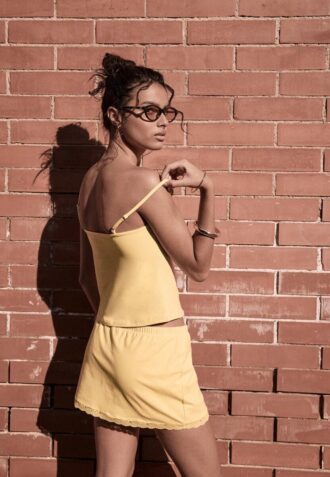 Mini Skort con bordi in pizzo