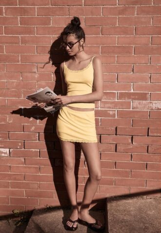 Mini Skort con bordi in pizzo