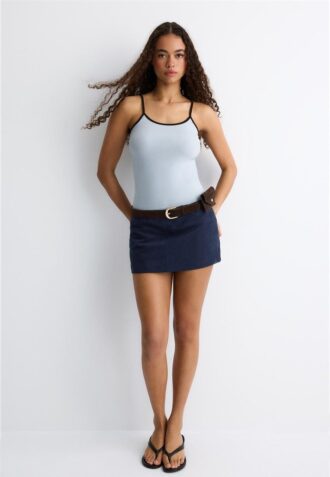 Mini Skort in finta pelle scamosciata