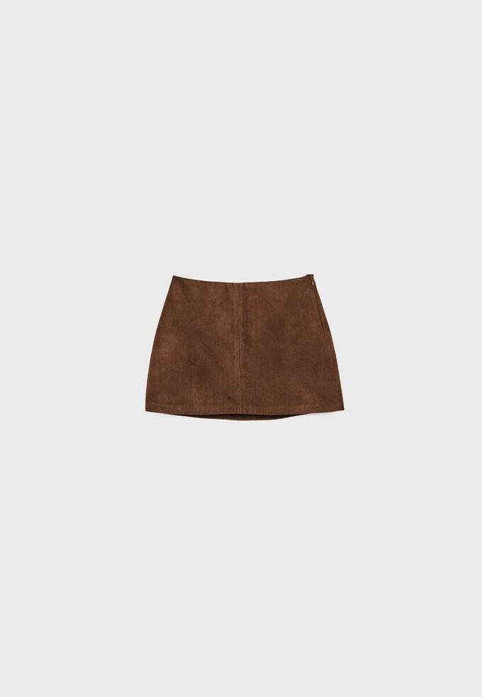Mini Skort in finta pelle scamosciata Mini Skort in finta pelle scamosciata