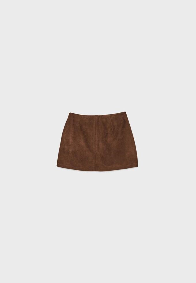 Mini Skort in finta pelle scamosciata Mini Skort in finta pelle scamosciata