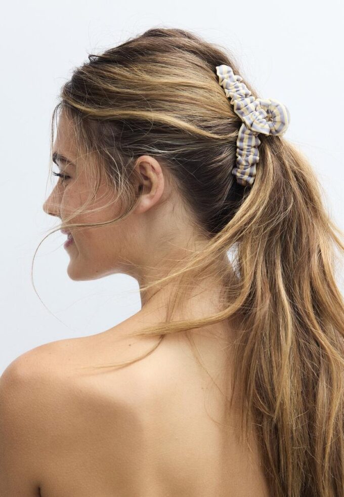 Molletta per capelli a righe in tessuto