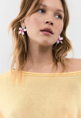 Orecchini a forma di fiore bicolore