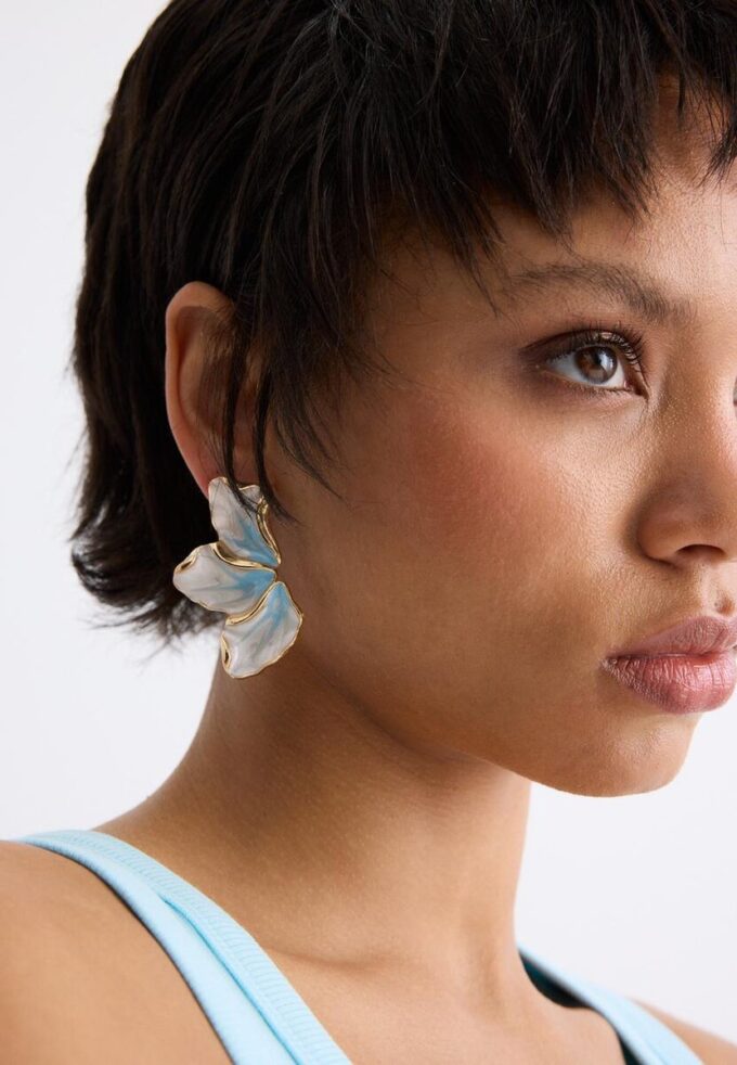 Orecchini a ventaglio smaltati