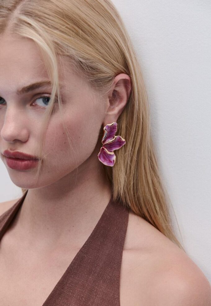 Orecchini a ventaglio smaltati