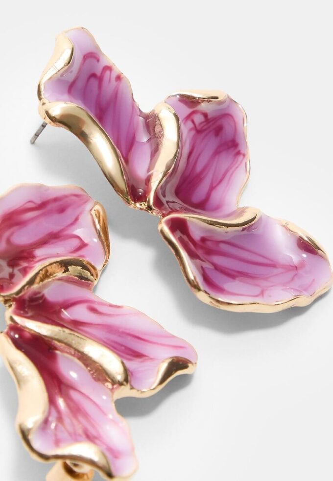 Orecchini a ventaglio smaltati