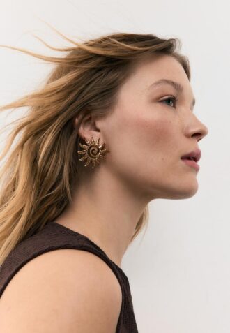 Orecchini piccoli con strass a forma di sole